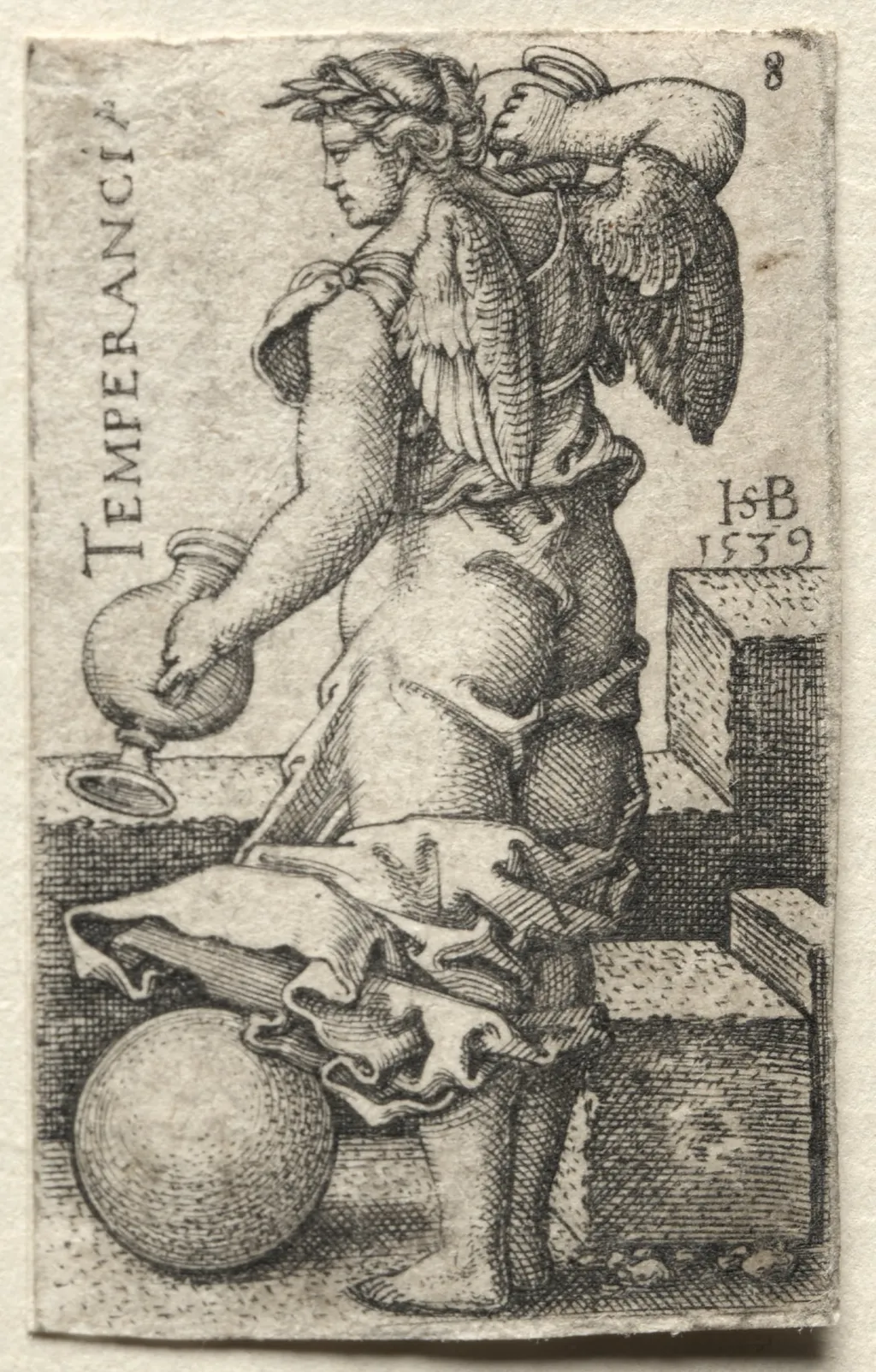 The Knowledge of God and the Seven Cardinal Virtues: Temperance - Temperancia, by Sebald Beham, 1535