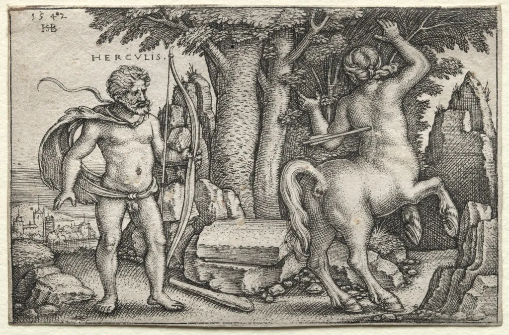 The Labors of Hercules: Hercules and Nessus, by Sebald Beham, 1542