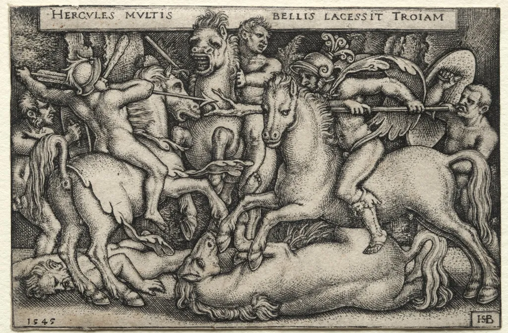 The Labors of Hercules: Hercules Conquering Troy, by Sebald Beham, 1545