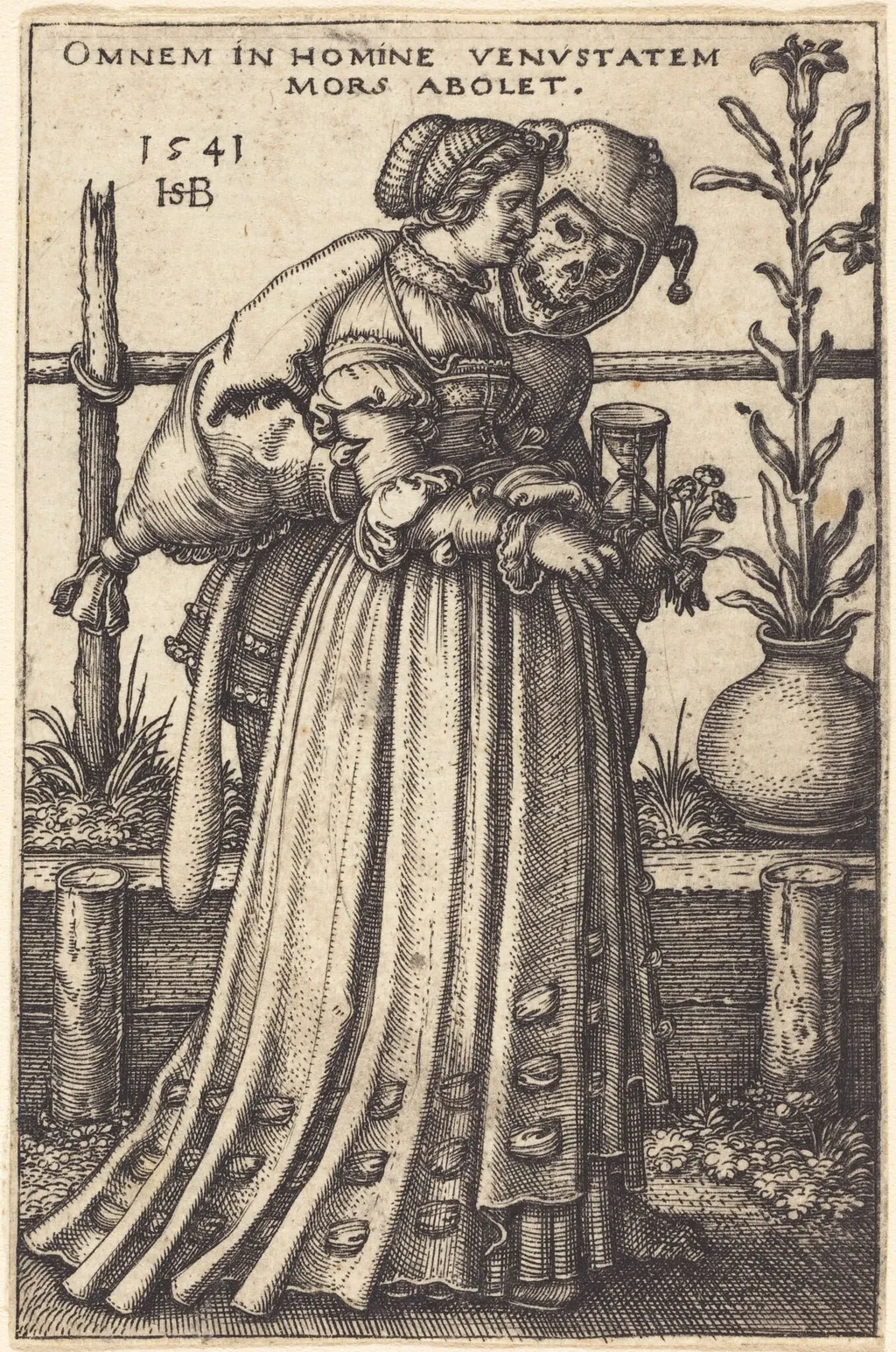 The Lady and Death, by Sebald Beham, ink, 1541