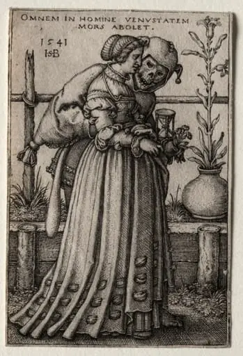 The Lady of Death Masquerading as a Fool, by Sebald Beham