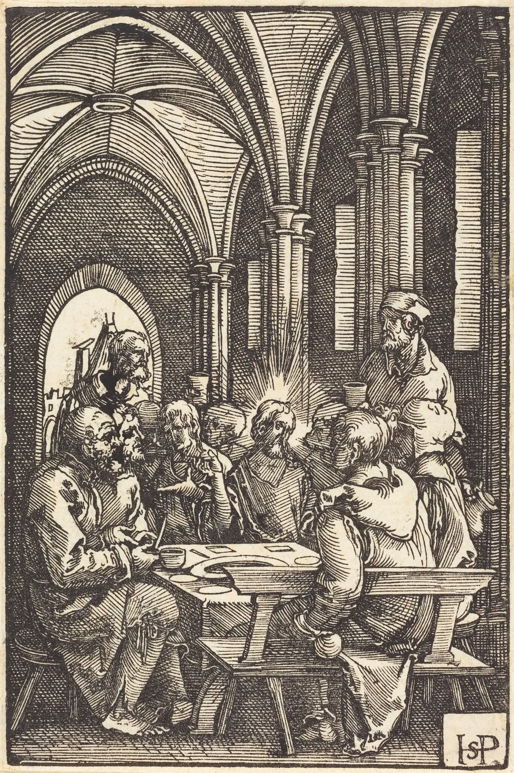 The Last Supper, by Sebald Beham, ink, 1522