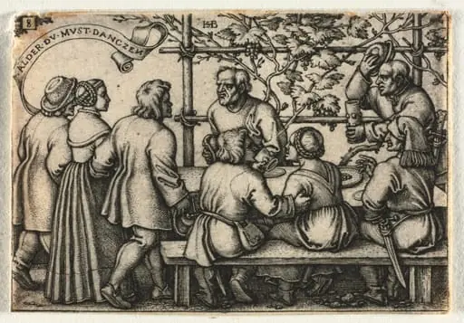 The Peasant Wedding or the Twelve Months: No. 8, by Sebald Beham