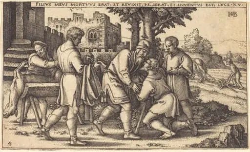The Return of the Prodigal Son, by Sebald Beham