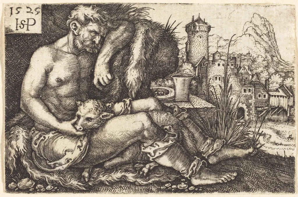 The Shepherd, by Sebald Beham, ink, 1525