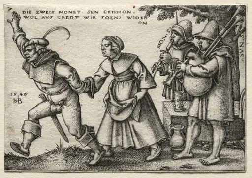 The Twelve Months:  The Year's End, by Sebald Beham