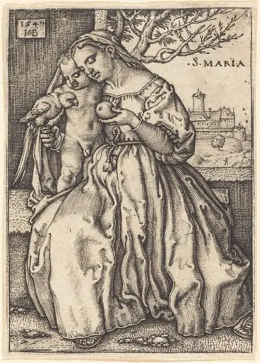 The Virgin and Child with a Parrot, by Sebald Beham