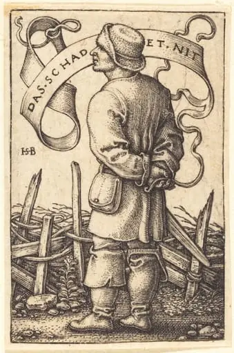 The Weather Peasant Facing Left, by Sebald Beham