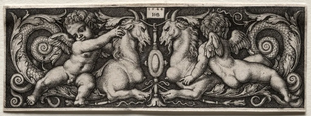 Two Genii, by Sebald Beham, 1544