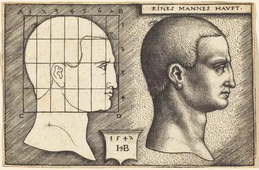 Two Profile Studies of a Man's Head, by Sebald Beham