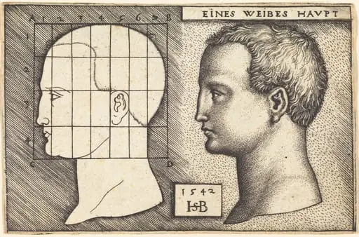 Two Profile Studies of a Woman's Head, by Sebald Beham
