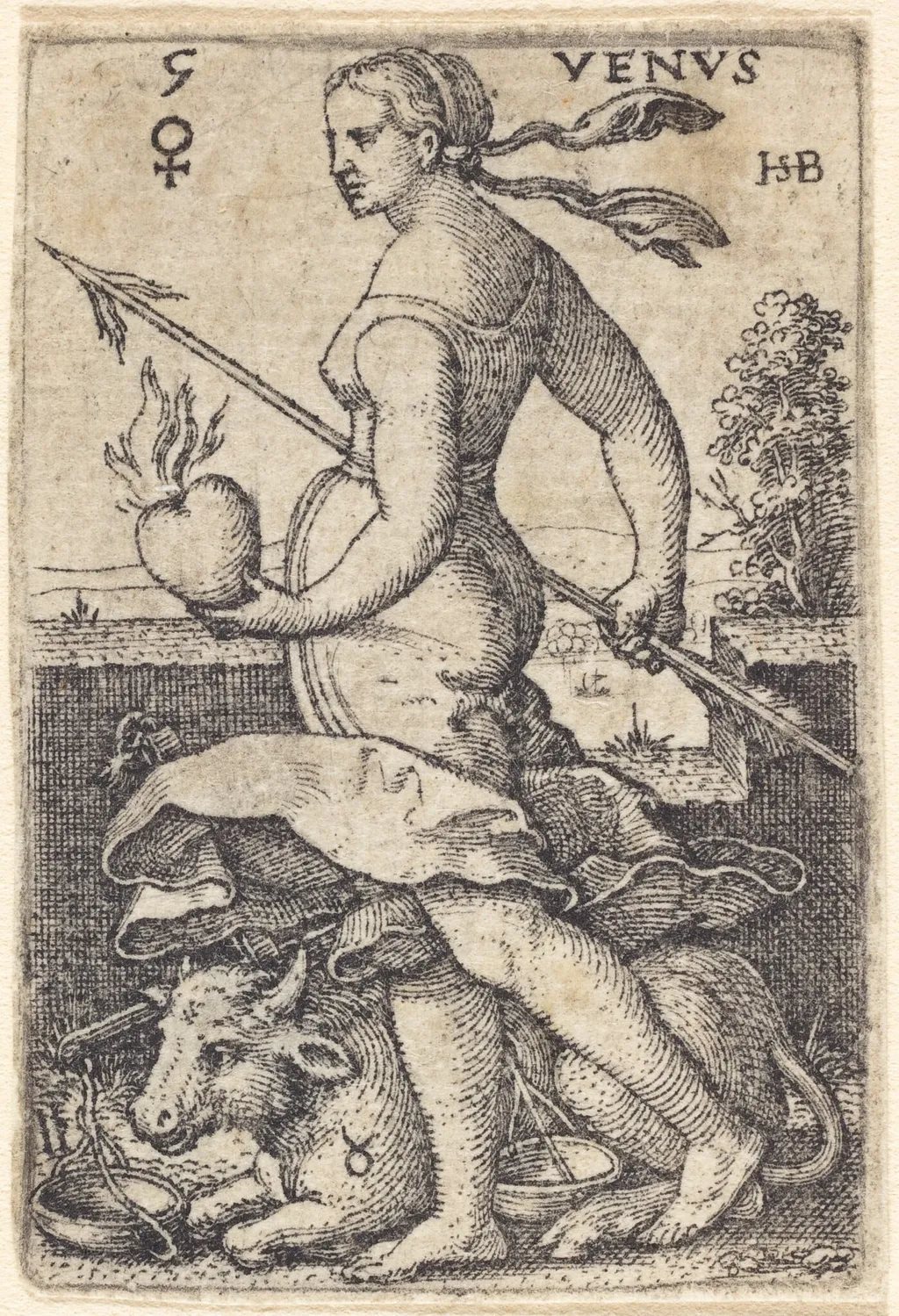 Venus, by Sebald Beham, ink, 1539