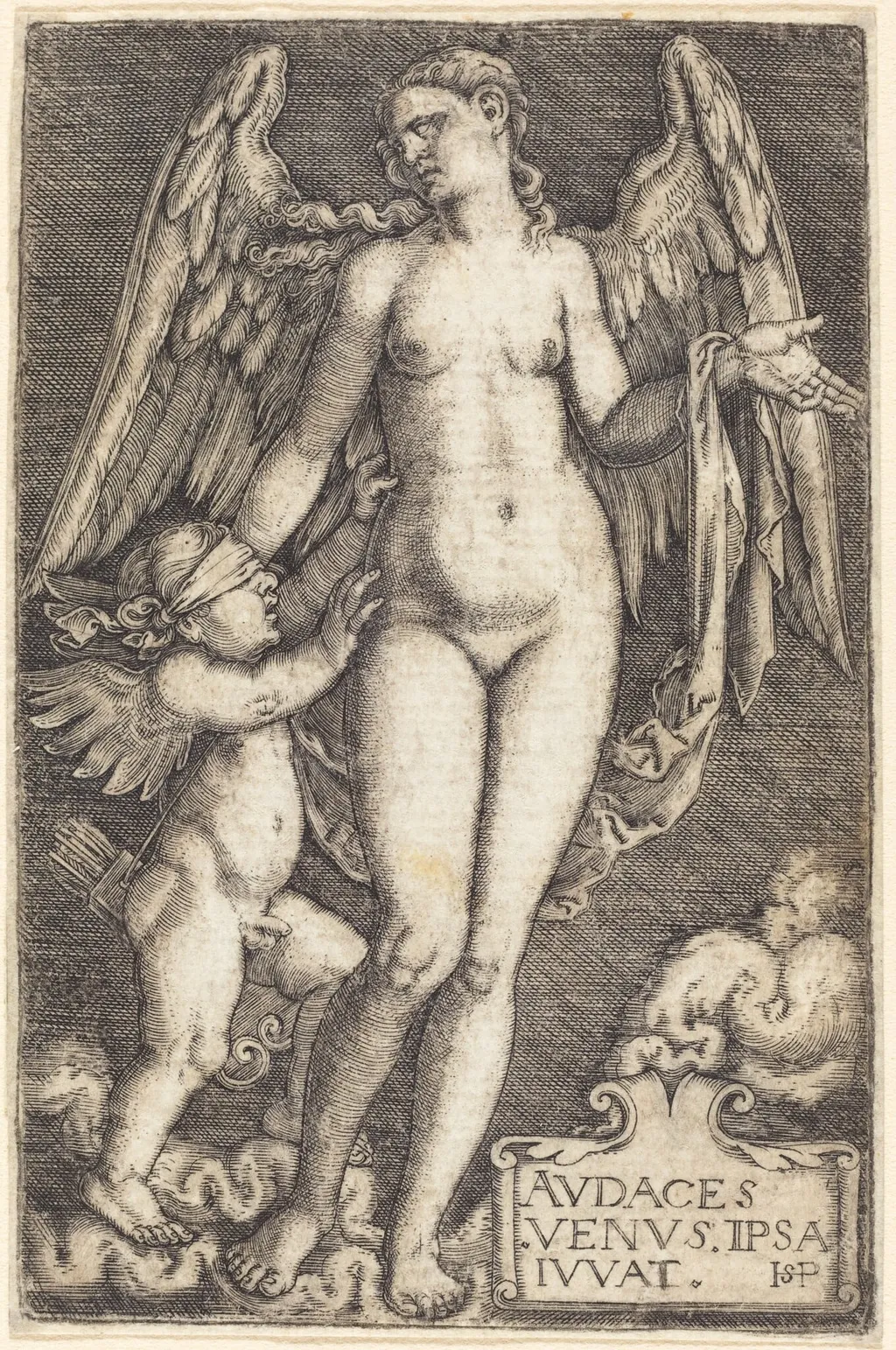 Venus and Cupid, by Sebald Beham, ink, 1528