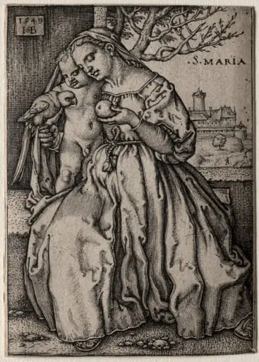 Virgin with the Parrot, by Sebald Beham