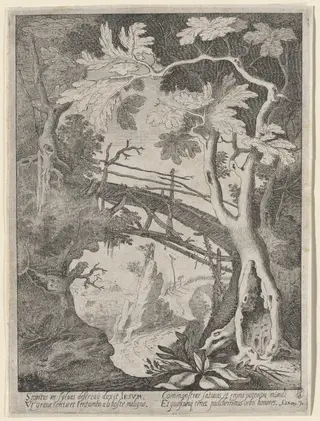 A Rocky Landscape with the Temptation of Christ, by Sebastiaen Vrancx