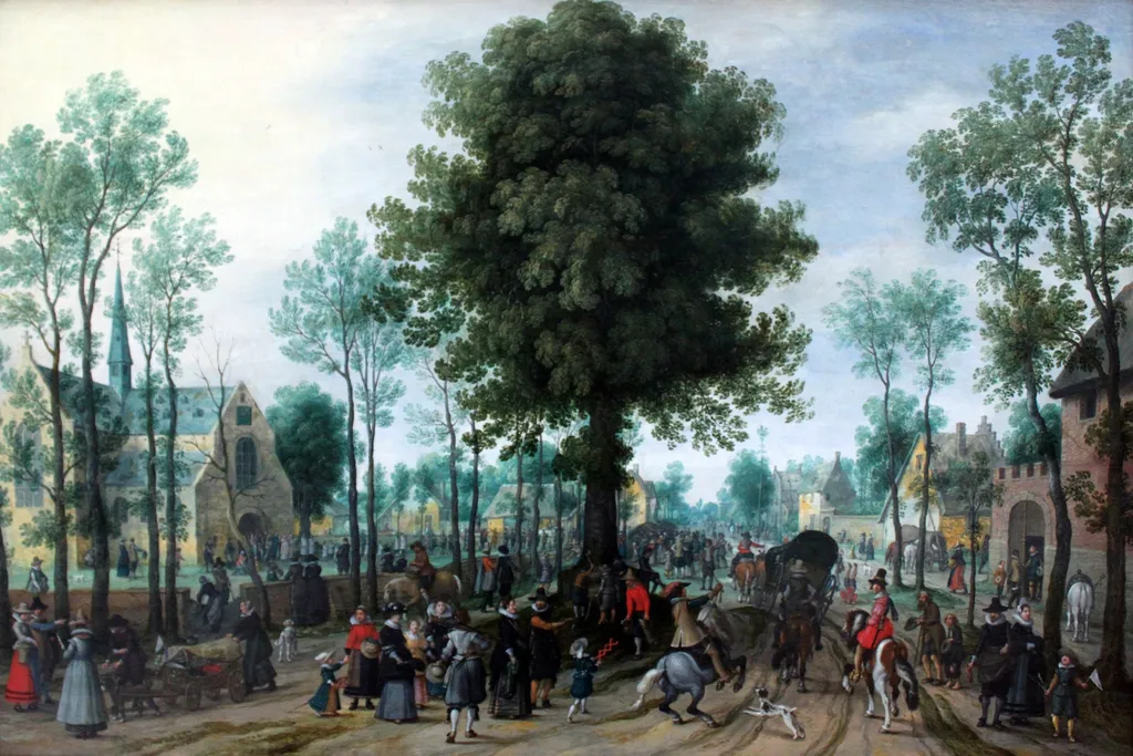 Flemish Fair, by Sebastiaen Vrancx, paint, 1622