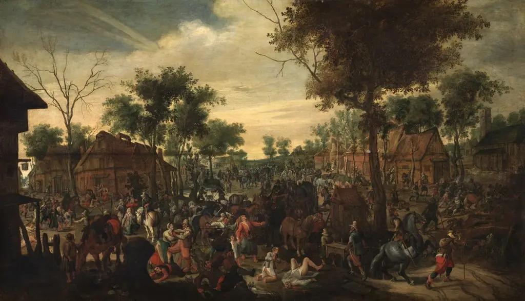 Plundering of a Hamlet, by Sebastiaen Vrancx