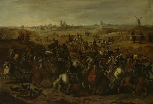 The battle between Bréauté and Leckerbeetje on the heath outside Vught, 5 Februari 1600