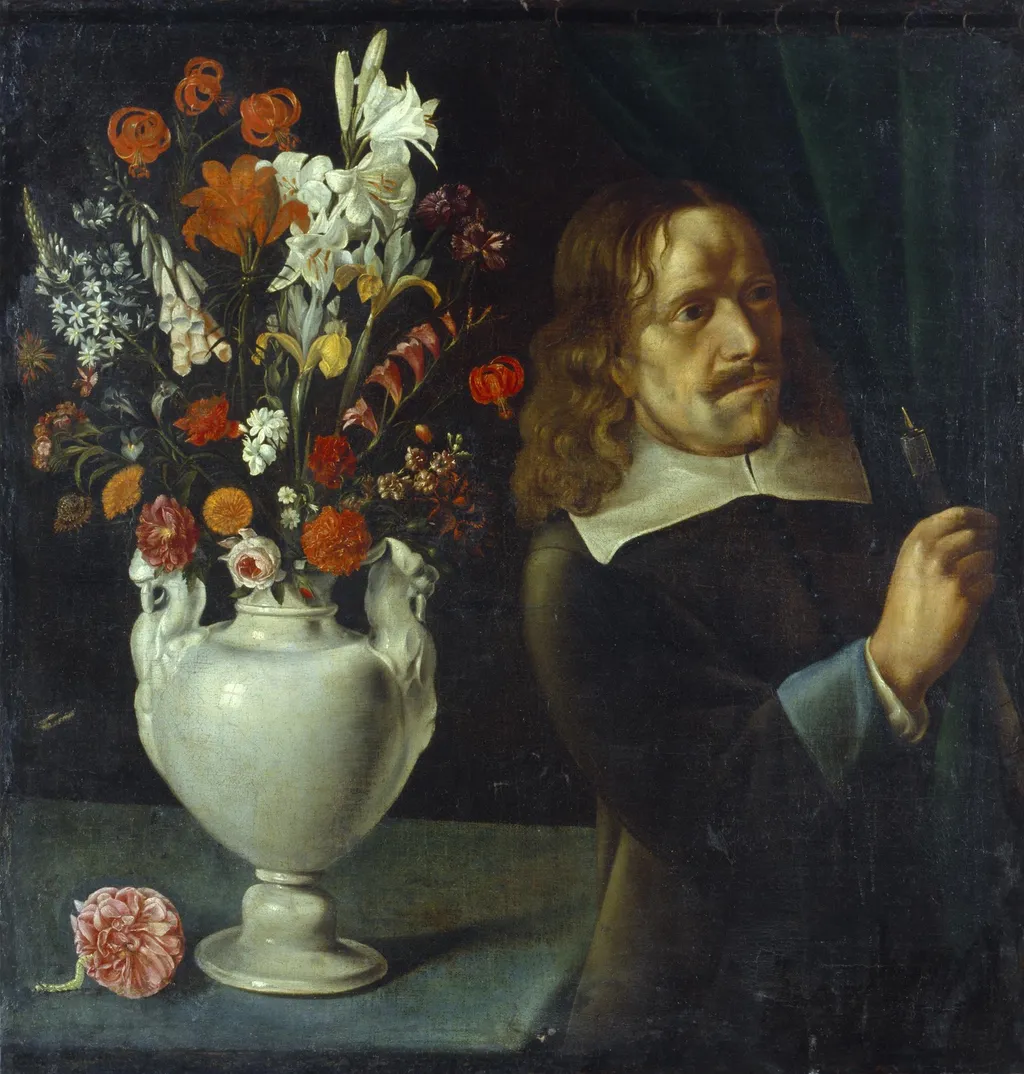 Man with a Vase, by Sebastian Stoskopff, oil, 1625