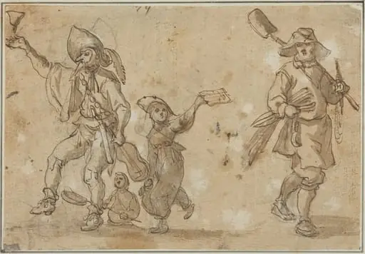 Three Revelers and a Gardner, by Sebastian Vrancx