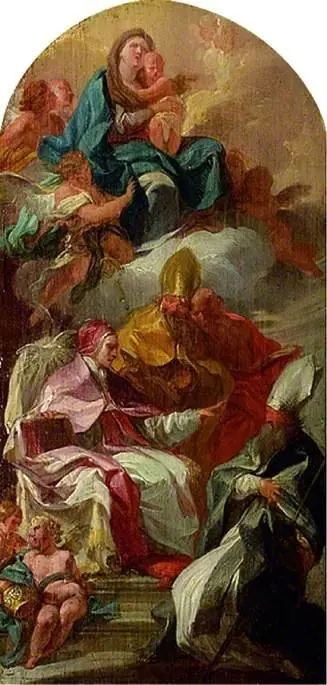 The Virgin and Child in Glory and the four Latin Fathers of the Church, by Sebastiano Conca