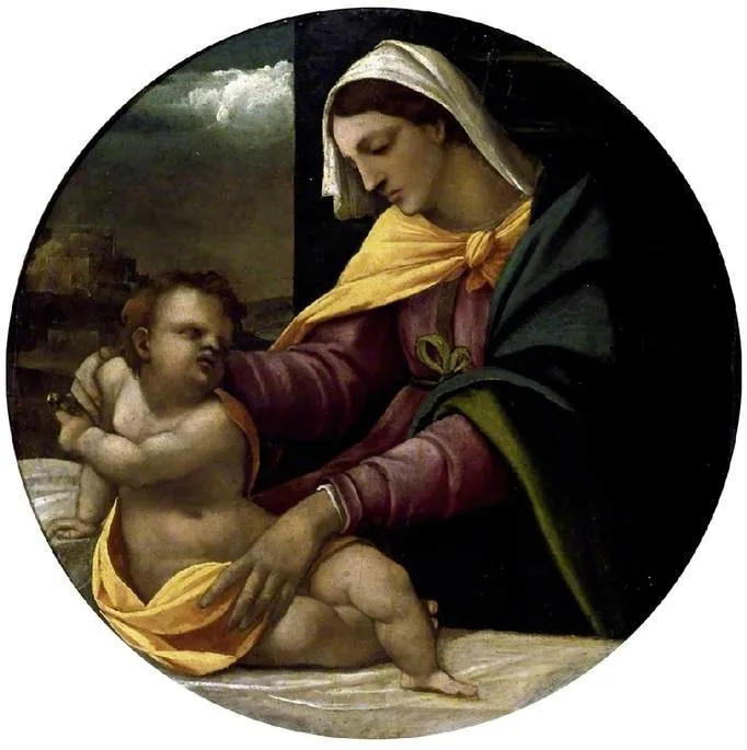Madonna and Child, by Sebastiano del Piombo, oil, 1547