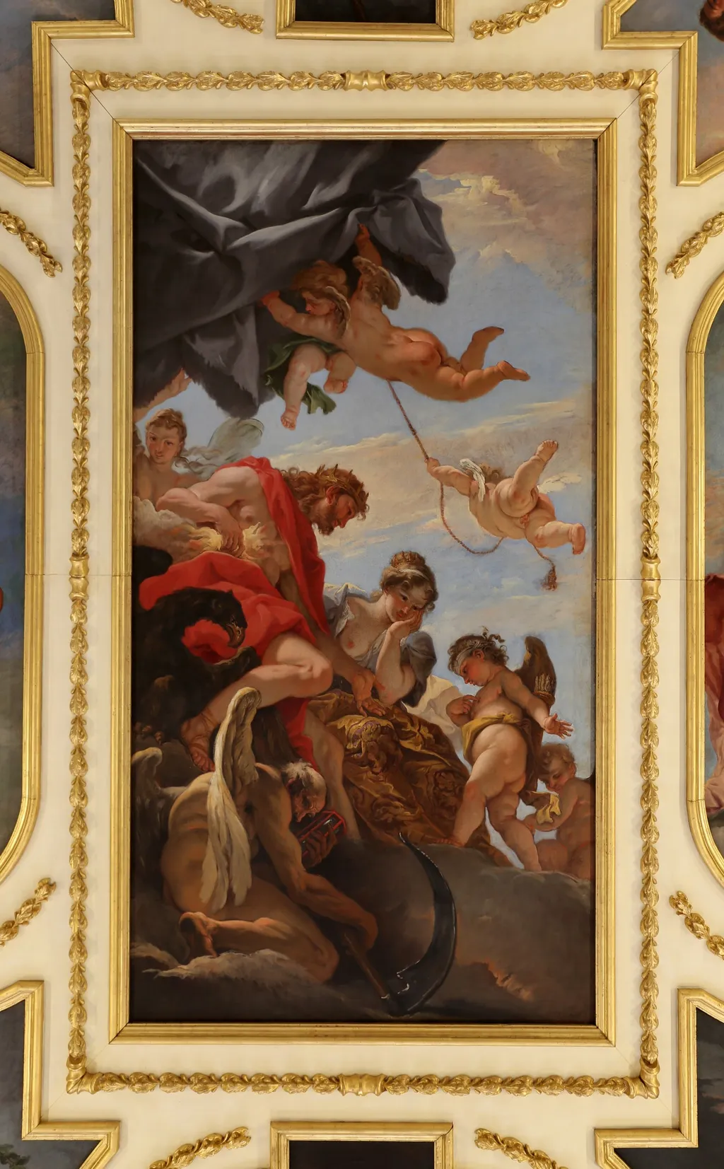 Amor vor Jupiter und Juno, by Sebastiano Ricci, paint, 1700