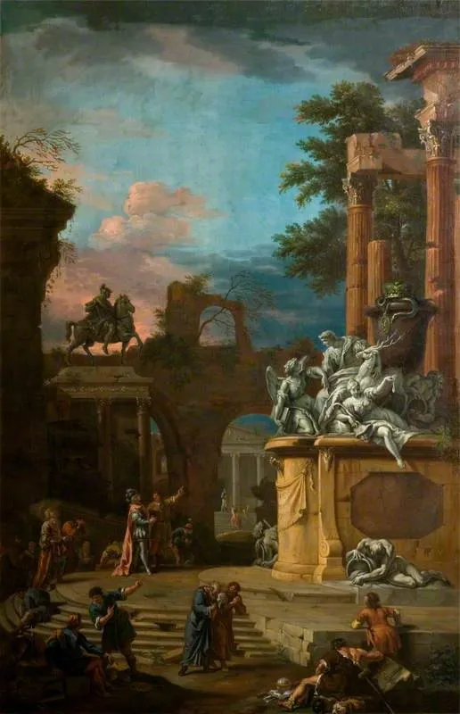Imaginary Monument to William Cavendish (1640–1707), 1st Duke of Devonshire, by Sebastiano Ricci, oil, 1724