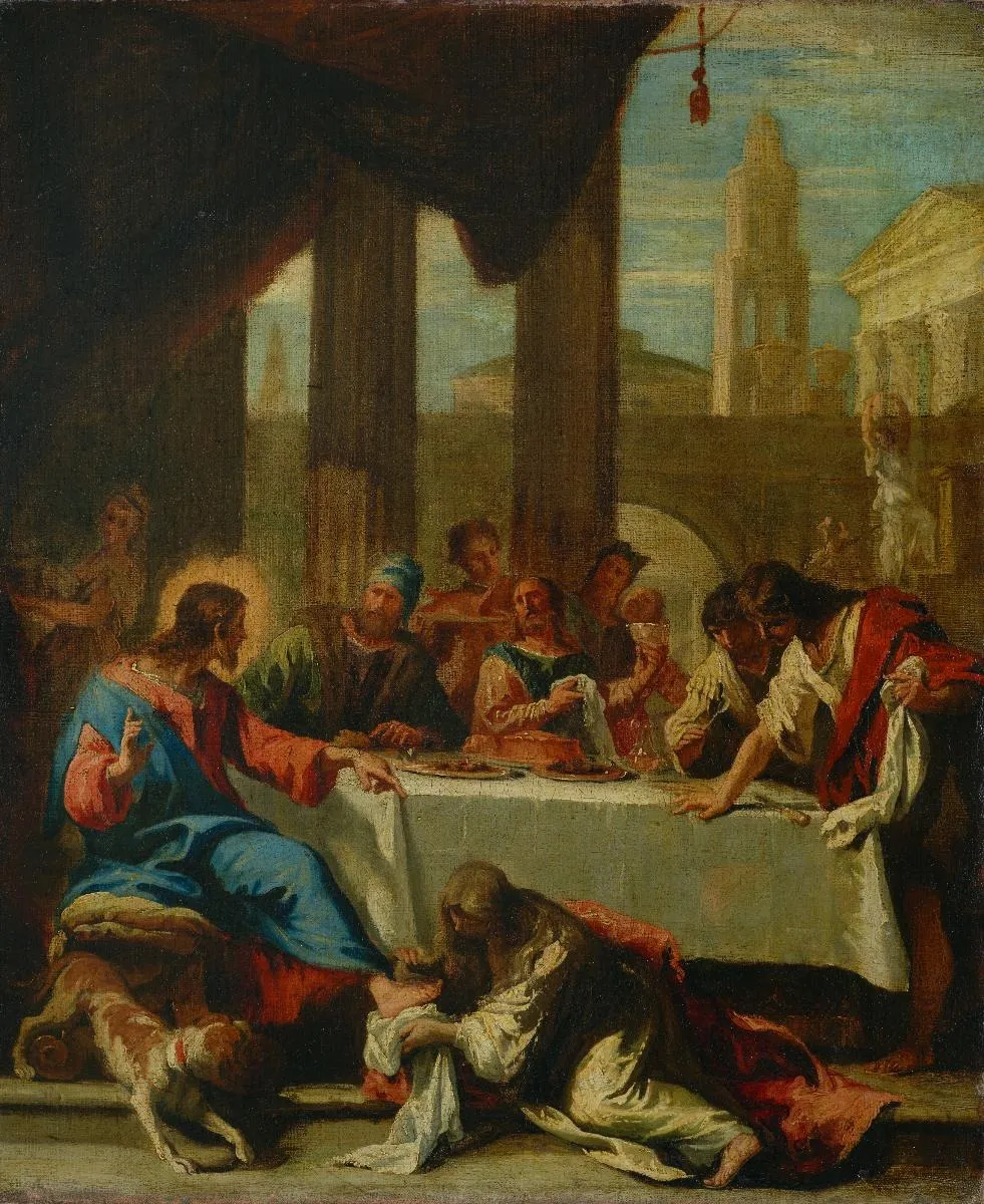 La cena in casa di Simone, by Sebastiano Ricci, oil, 1725