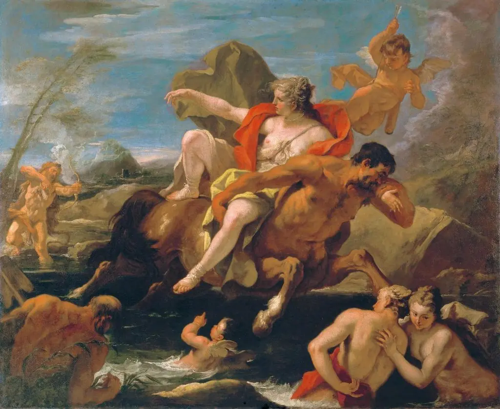 Nesso rapisce Deianira, by Sebastiano Ricci