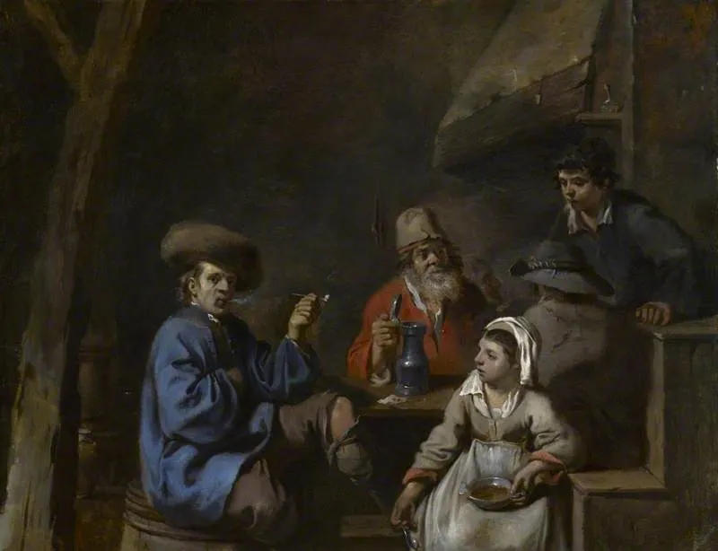 Interior of an Inn, by Sébastien Bourdon, oil, 1640