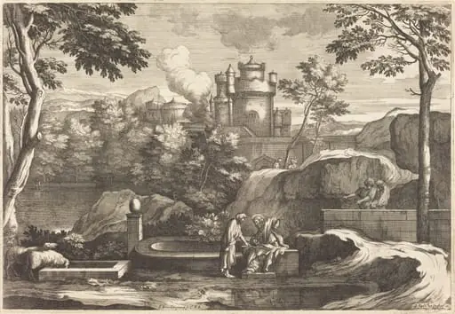Jesus and the Samaritan, by Sébastien Bourdon