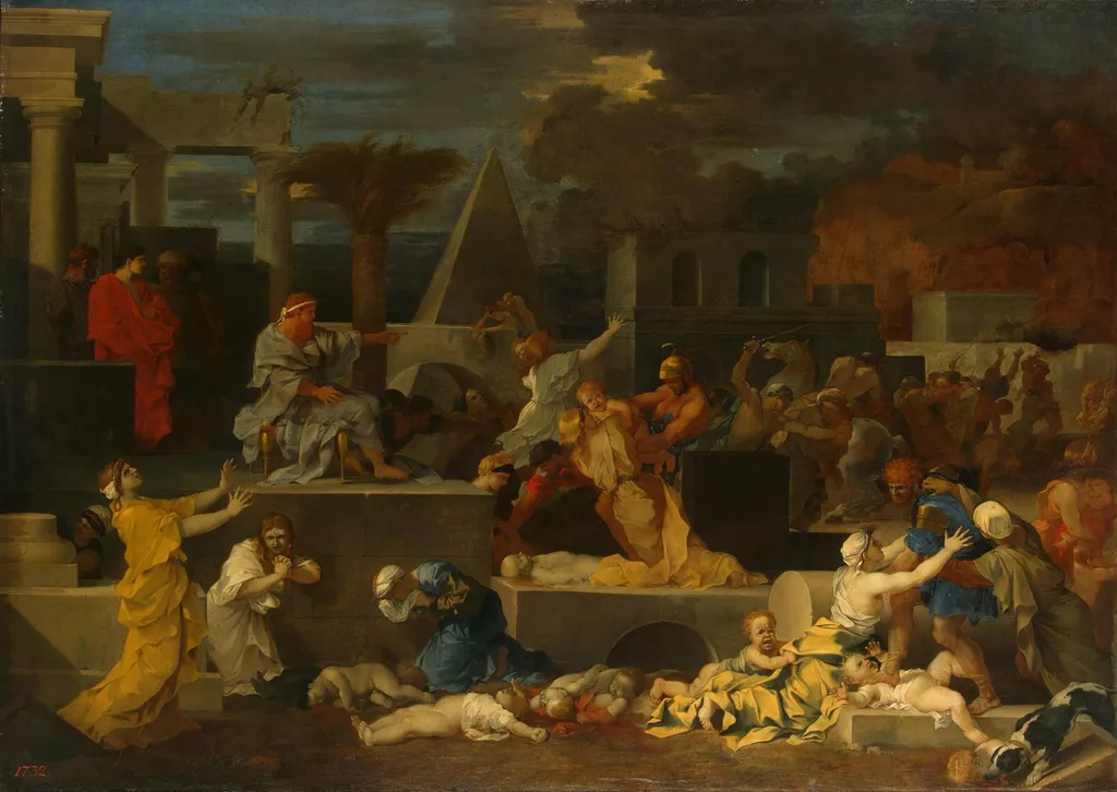 Massacre of the Innocents, by Sébastien Bourdon, oil, 1642