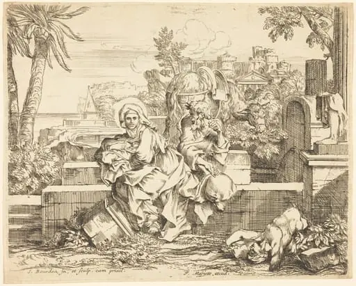 Rest on the Flight into Egypt, by Sébastien Bourdon