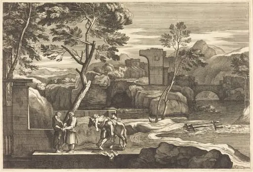 The Samaritan Takes the Man to an Inn, by Sébastien Bourdon