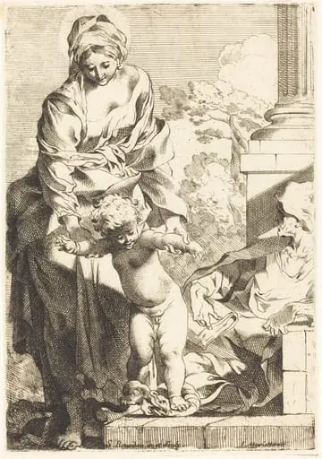 Virgin and Child Trampling on Sin, by Sébastien Bourdon