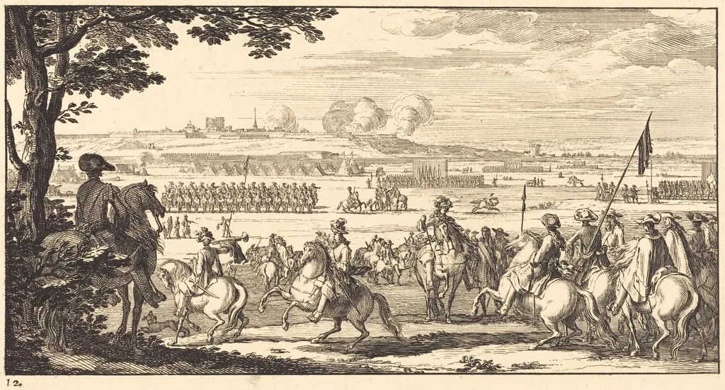 Landscape with an Army, by Sébastien Le Clerc I, ink, 1673