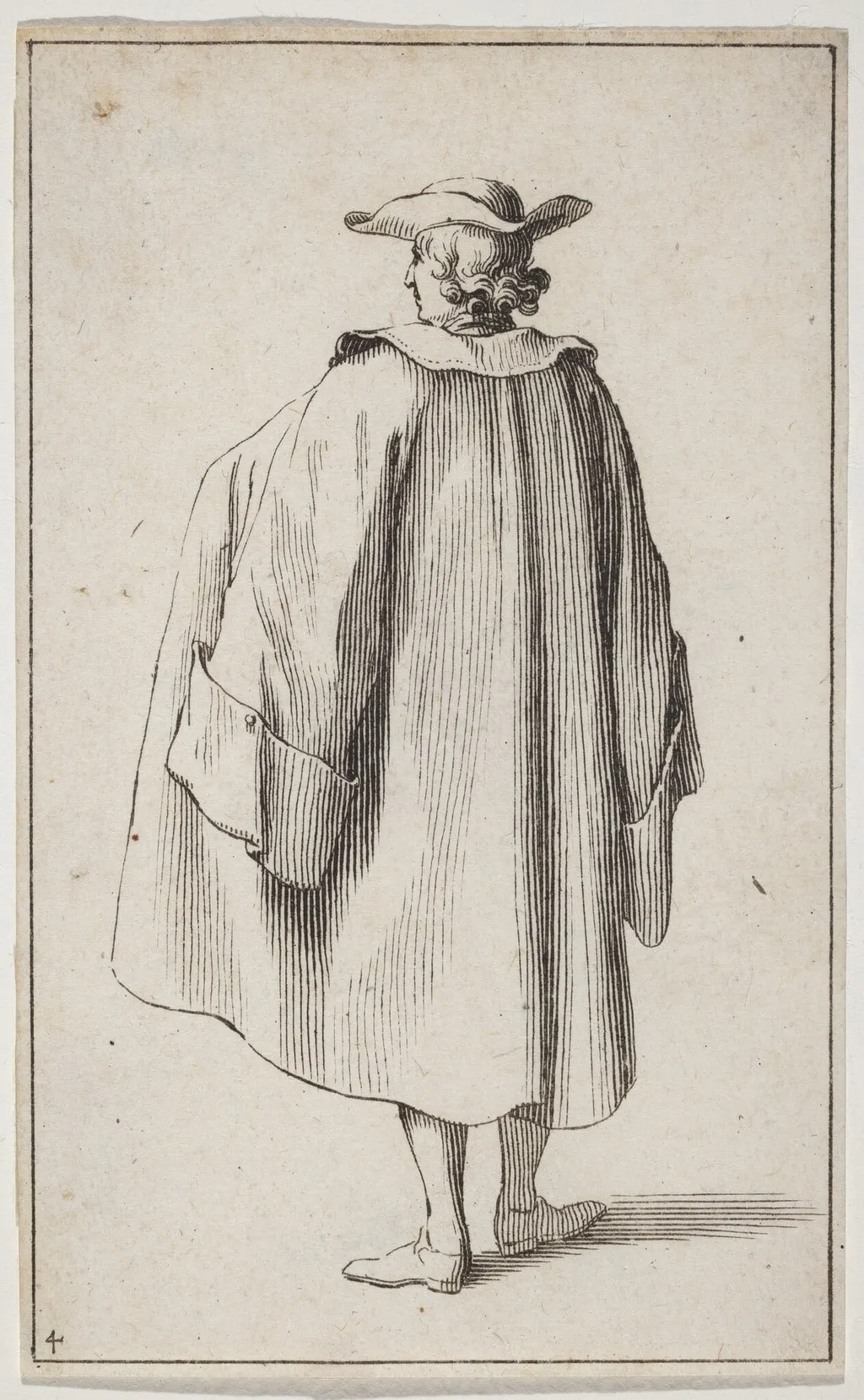 Standing Man Viewed from Behind, by Sébastien Le Clerc I, ink, 1685