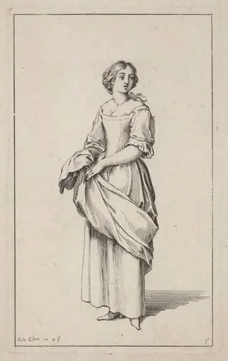 Standing Young Peasant Woman, by Sébastien Le Clerc I