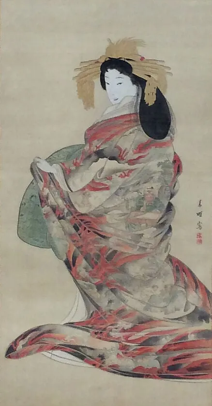 地獄太夫図|The Hell Courtesan, by Seikei, ink, 1883