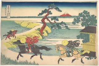 冨嶽三十六景　隅田川関屋の里|Sekiya Village on the Sumida River (Sumidagawa Sekiya no sato), from the series Thirty-six Views of Mount Fuji (Fugaku sanjūrokkei), by Katsushika Hokusai