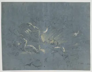 Selene and Endymion, design for a ceiling painting