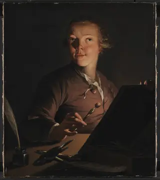 Self-portrait by Candlelight