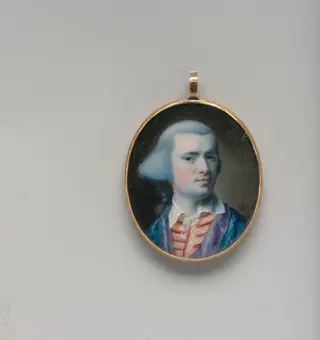 Self-portrait miniature, by John Singleton Copley
