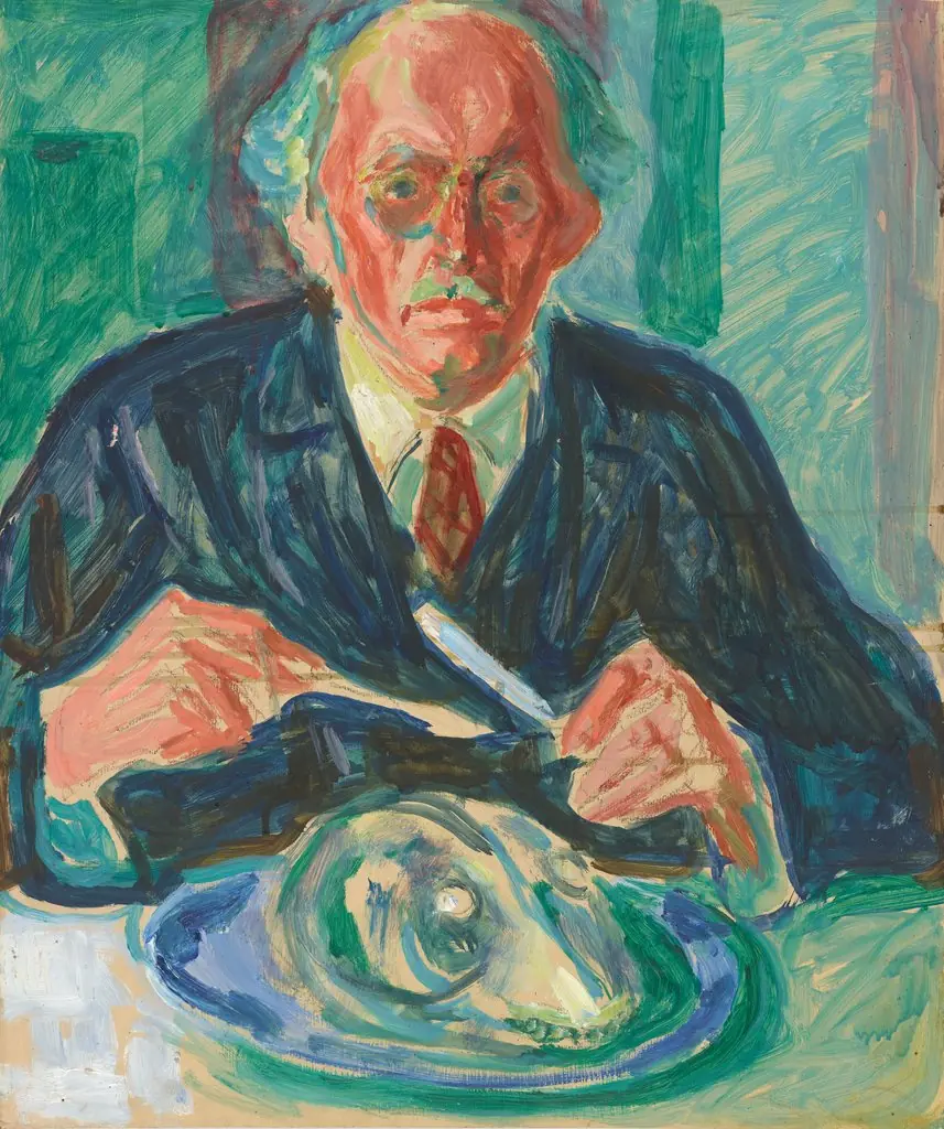 Self-Portrait, with a Cod's Head on the Plate