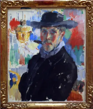 Self-portrait with cigar