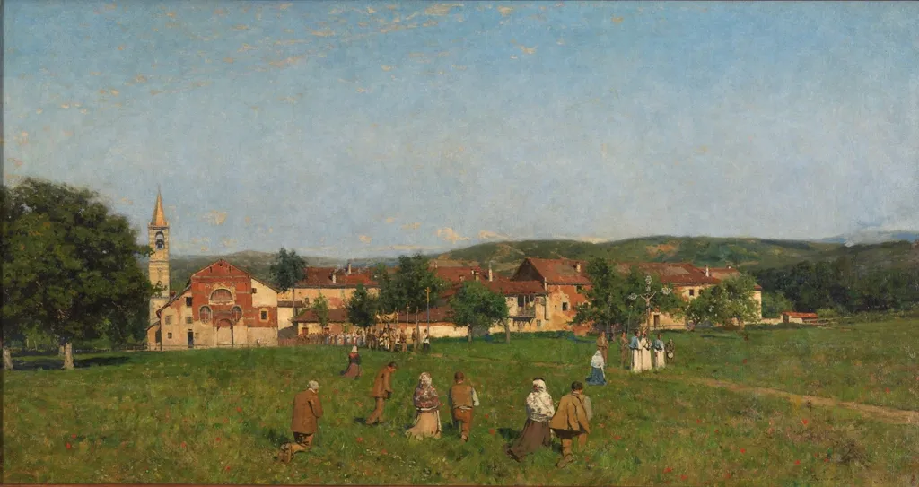 Procession in the Abbey at Tiglieto, by Serafín Avendaño, oil, 1898