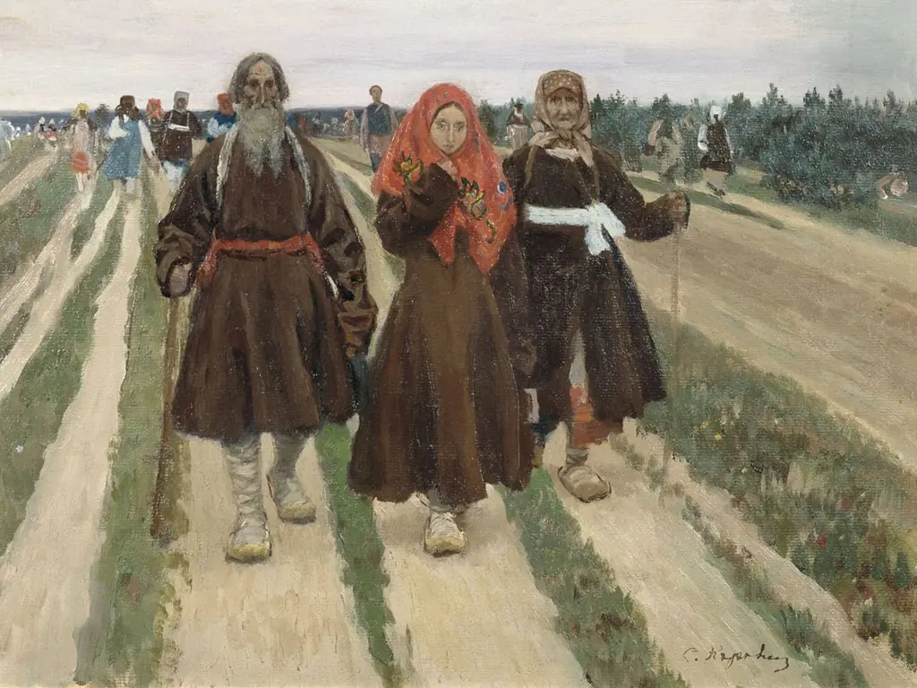 To the Pentecost, by Sergey Korovin