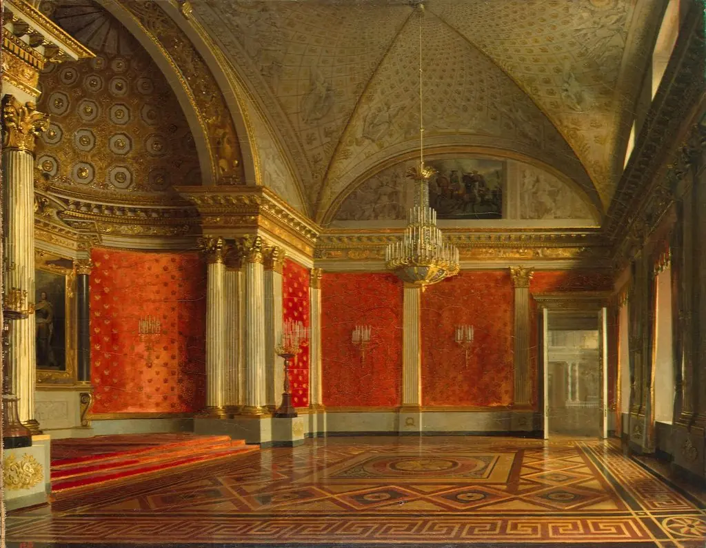 View of the Peter's (Small Throne) Room in the Winter Palace, by Sergey Zaryanko