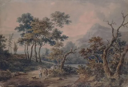 Mountainous Landscape with Figures, by Serres